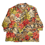 BON WORTH Ribbed Womens Printed Shirt Black 3/4 Sleeve 90s Floral XL