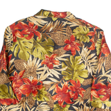 BON WORTH Ribbed Womens Printed Shirt Black 3/4 Sleeve 90s Floral XL