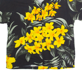 FAVANT Hawaiian Womens Printed Shirt Black Collared 90s Floral M
