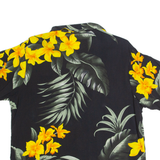 FAVANT Hawaiian Womens Printed Shirt Black Collared 90s Floral M