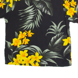 FAVANT Hawaiian Womens Printed Shirt Black Collared 90s Floral M