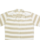 LIZ CLAIBORNE Womens Printed Shirt Cream Collared 90s Striped L