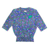 MICHAEL PHILLIPS Petite Womens Printed Blouse Blue 90s Floral M