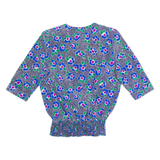 MICHAEL PHILLIPS Petite Womens Printed Blouse Blue 90s Floral M