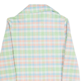 FEM-E-NITS Womens Printed Shirt Green Collared Long Sleeve 90s Gingham S