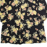 SHARON ANTHONY Womens Kimono Blouse Black 3/4 Sleeve 90s Floral 3XL