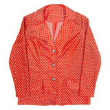 Womens Printed Shirt Red Collared Long Sleeve 90s Polka Dot S