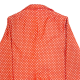 Womens Printed Shirt Red Collared Long Sleeve 90s Polka Dot S