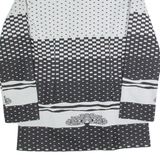 Womens Printed Shirt Grey Collared Long Sleeve 90s Spotted S