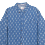 TOMMY HILFIGER DENIM An American Original Mens Shirt Blue Geometric Long Sleeve L