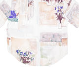 TRU Womens Shirt White Viscose 90s Floral UK 14