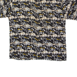 CITY STREETS Mens Shirt Black 90s Crazy Pattern XL