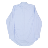 KAUF CENTO Mens Plain Shirt Blue 90s Long Sleeve L