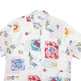 NEW FAST Womens Shirt White Viscose Geometric L