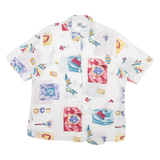 NEW FAST Womens Shirt White Viscose Geometric L