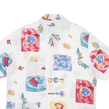 NEW FAST Womens Shirt White Viscose Geometric L