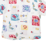 NEW FAST Womens Shirt White Viscose Geometric L