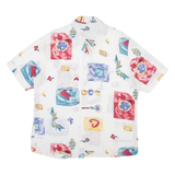 NEW FAST Womens Shirt White Viscose Geometric L