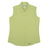JACK WOLFSKIN Womens Shirt Green Check Sleeveless UK 12