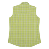 JACK WOLFSKIN Womens Shirt Green Check Sleeveless UK 12