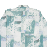 CASUAL LAND Mens Shirt Green Geometric Long Sleeve M
