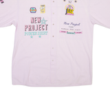 LIFE IS GARRY Mens Shirt Pink Crazy Pattern L