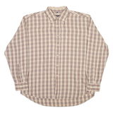 DANIEL HECHTER Mens Shirt Brown Check Long Sleeve XL