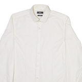 BOSS Slim Fit Mens Plain Shirt White Long Sleeve S