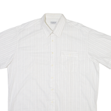 COLDOR Mens Shirt White Striped L