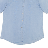 DATERSKY Womens Denim Shirt Blue Floral M