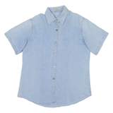 DATERSKY Womens Denim Shirt Blue Floral M