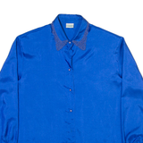 CANADA Womens Plain Shirt Blue Long Sleeve M