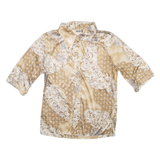 YESSICA Womens Shirt Brown Silk Floral Long Sleeve S