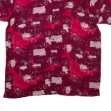 GIANI FEROTI Mens Shirt Pink Viscose Crazy Pattern 2XL