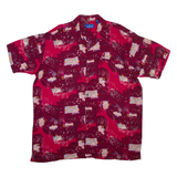 GIANI FEROTI Mens Shirt Pink Viscose Crazy Pattern 2XL