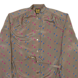 RIL USA Womens Shirt Brown Geometric Long Sleeve M