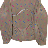 RIL USA Womens Shirt Brown Geometric Long Sleeve M