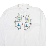 Mens Plain Shirt White Long Sleeve M