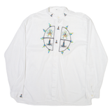 Mens Plain Shirt White Long Sleeve M