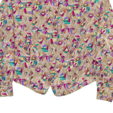 CANADA Womens Shirt Brown Crazy Pattern Long Sleeve M