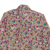 CANADA Womens Shirt Brown Crazy Pattern Long Sleeve M