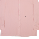 POSEIDON Mens Plain Shirt Pink Long Sleeve M
