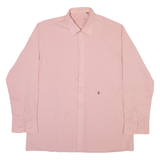 POSEIDON Mens Plain Shirt Pink Long Sleeve M