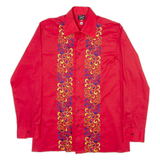 CMTIAL Mens Shirt Red Floral Long Sleeve M