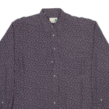 CASUAL LAND Mens Shirt Grey Viscose Crazy Pattern Long Sleeve M