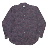 CASUAL LAND Mens Shirt Grey Viscose Crazy Pattern Long Sleeve M