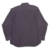 CASUAL LAND Mens Shirt Grey Viscose Crazy Pattern Long Sleeve M