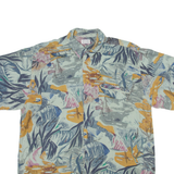 Mens Hawaiian Shirt Green Floral L