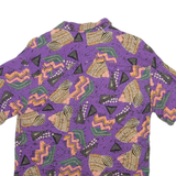 PULL & BEAR Mens Shirt Purple Geometric XS