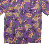 PULL & BEAR Mens Shirt Purple Geometric XS